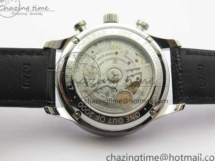 MIROTIME 0325 WeatherProof Portugieser Chronograph Edition “150 Years” IW371602 ZF 1:1 Best Edition White Dial on Black Leather Strap A7750 (Slim Movement) 7120
